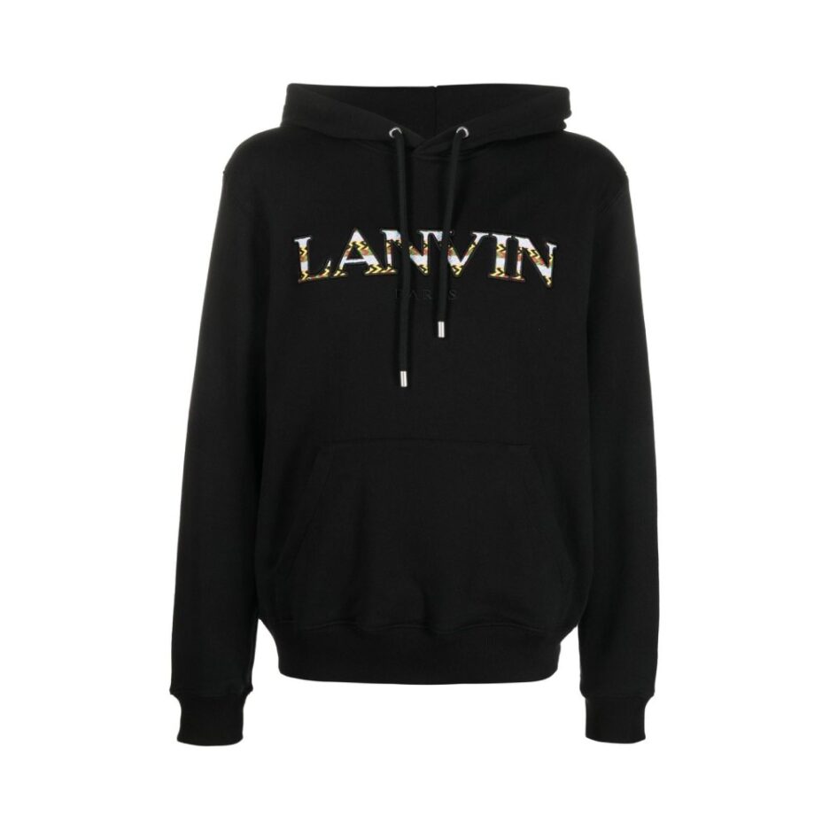 Lanvin CURB Embroidered Logo Hoodie Black