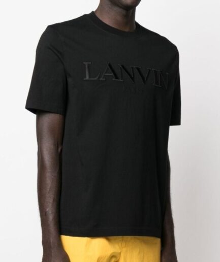Lanvin Logo Embroidered Cotton T-Shirt womens