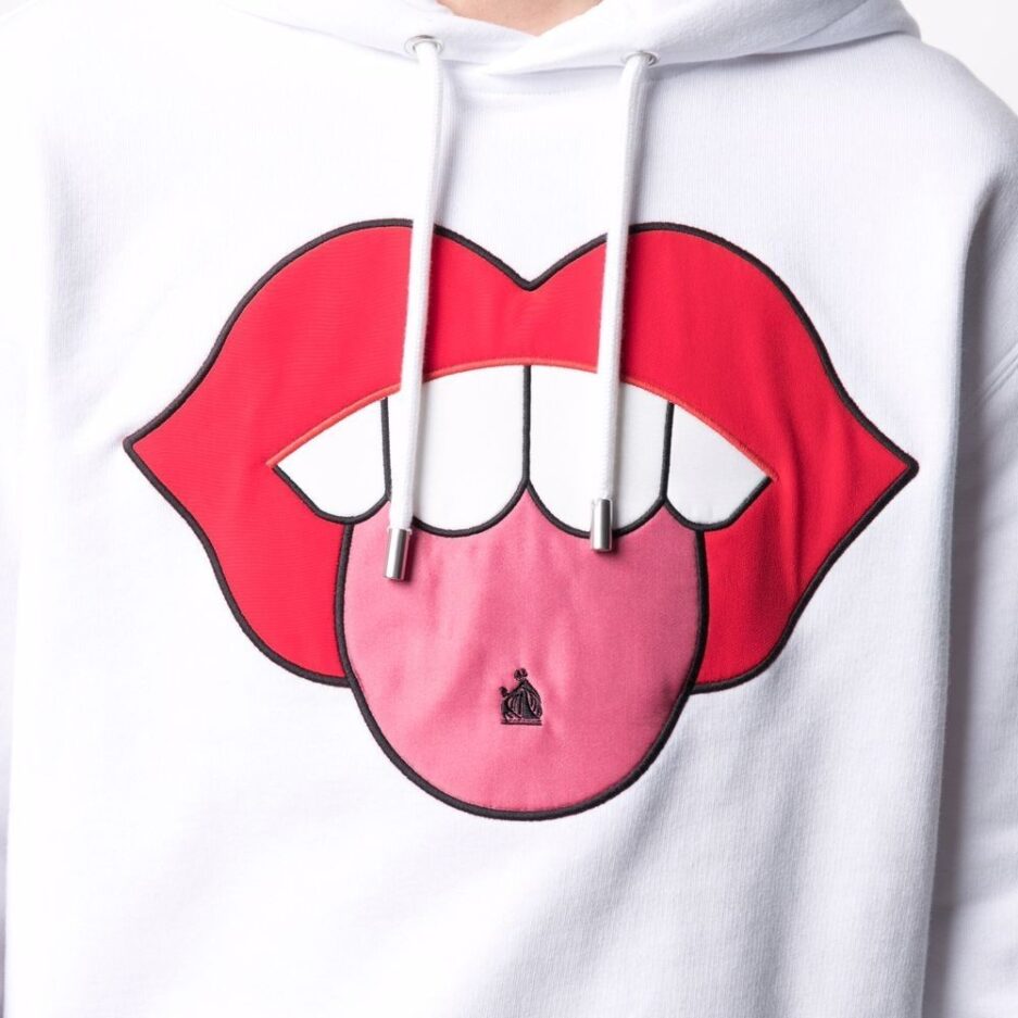 Lanvin Mouth Patch Drawstring Hoodie womens
