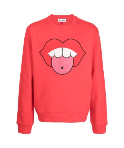 Lanvin Mouth Patched Graphic Sweatshirt