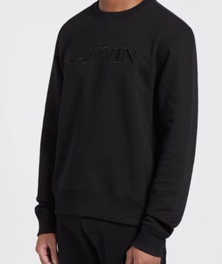 Lanvin Paris Tonal Embroidered Sweatshirt Black