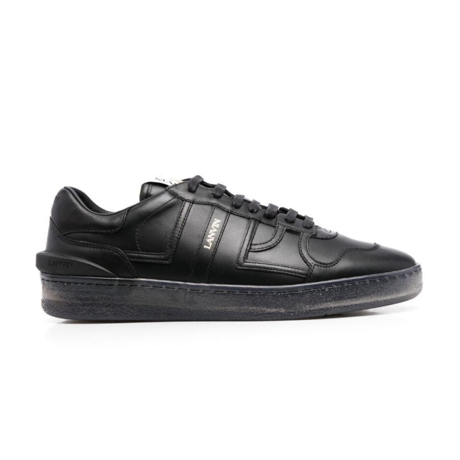 Lanvin Clay Logo Print Leather Sneakers