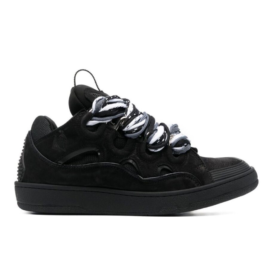 Lanvin Curb Suede Sneakers Black