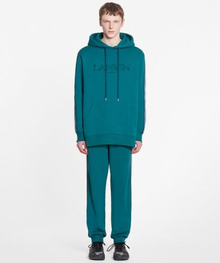 OVERSIZED LANVIN EMBROIDERED SIDE CURB HOODIE