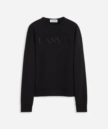 Lanvin Paris Embroidered Black Sweatshirt